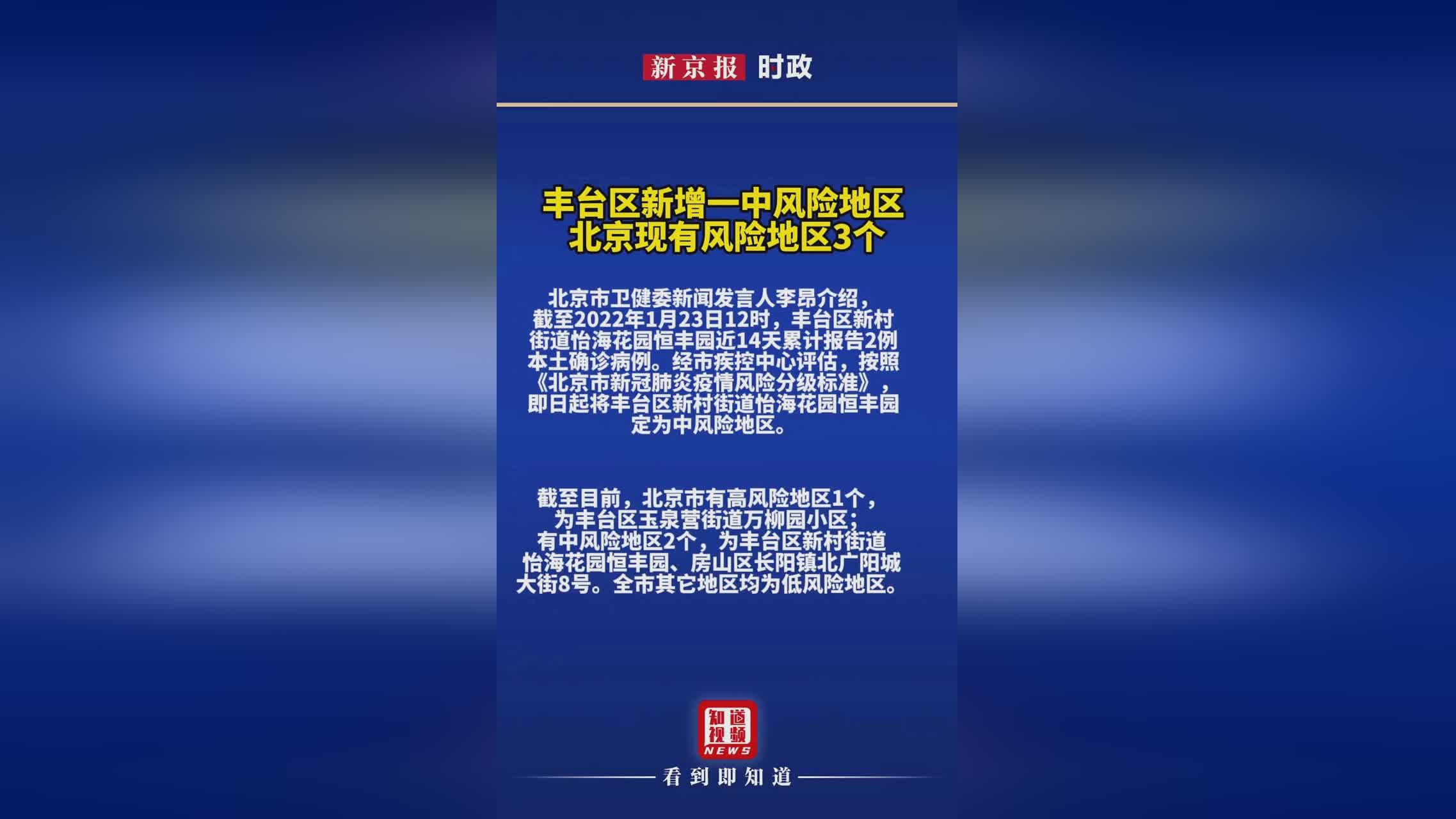 北京新增1处高风险1处中风险(北京现在有什么病毒感染)